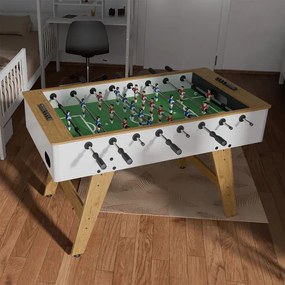 InternetovaZahrada Stolný futbal 142x76x88 cm - prírodný/biely