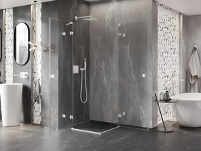Mexen Lunar Duo, výklopný sprchový kút 115 x 115 cm, 8mm číre sklo, biely profil, 834-115L-115P-20-00