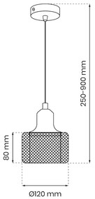 Závesné svietidlo Lumi, 1x transparentné akrylové tienidlo, b/g