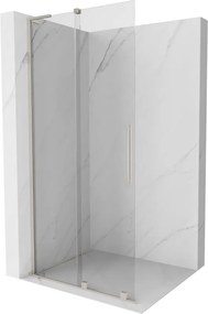 Mexen Velar L, posuvná sprchová zástena Walk-in 120 x 200 cm, 8mm číre sklo, brúsená oceľ, 871-120-003-03-97