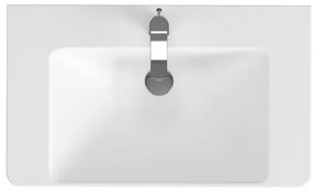 Cersanit Lara Mille, set B348 závesná umývadlová skrinka 80cm + keramické umývadlo, biela lesklá, S801-338-DSM