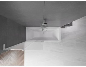 Mexen Velar L, 2-krídlová posuvná vaňová zástena 95 x 150 cm, 8mm sklo námraza, chrómová, 896-095-003-31-01