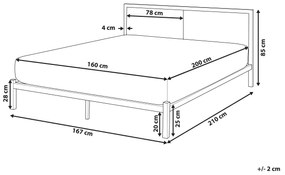 Kovová posteľ 160 x 200 čierna CLAMART Beliani