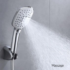 Mereo Mereo, Vaňová batéria s hlavovou hranatou sprchou, biela, MER-CBE60101SJE