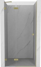 Mexen, Mexen Lunar ľavé otočné sprchové dvere 85 cm, transparentné, brúsené zlaté - 834-085-000-55-00-L