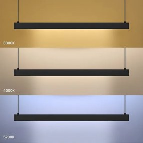 LED luster na lanku LINEA LED/36W/230V 3000/4000/5700K CRI 90 čierna