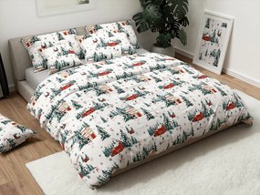 Bavlnené obliečky SNOWY HOUSES biele Rozmer obliečky: 70 x 90 cm | 140 x 200 cm