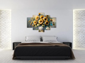 Obraz – Váza so slnečnicami (150x105 cm)