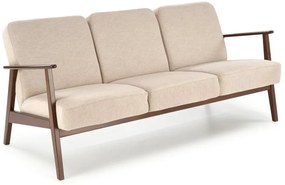 MILANO 3S sofa,  beige CASTEL#15 / dark walnut