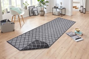 NORTHRUGS - Hanse Home koberce Kusový koberec Twin-Wendeteppiche 105456 Night Silver – na von aj na doma - 80x250 cm