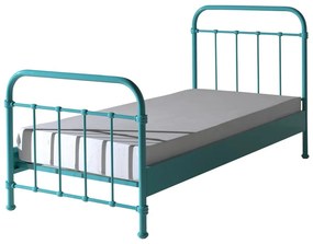 Mätovozelená kovová detská posteľ Vipack New York, 90 × 200 cm