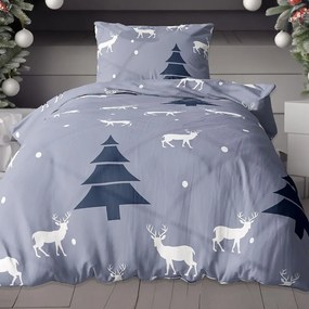 Flanelové obliečky Homa CHRISTMAS GREY ROMANCE 140x200 cm