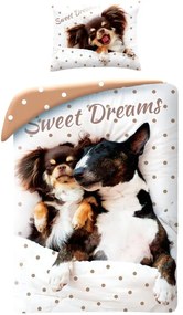Bavlnené posteľné obliečky psíkovia Papillon a Bulteriér - 100% bavlna - 70 x 90 cm + 140 x 200 cm