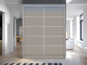 Posuvná skriňa Belgia IV, Farby: čierny / dub artisan, Osvetlenie: osvetlenie LED RGB - farebné