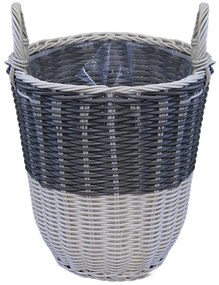 Prútený kôš 30x42h sivá/biela