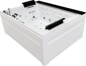 BPS-koupelny Hydromasážna vírivá vaňa KALAMBO 914 BL190x150 Čierna/Biela s ohrevom vody