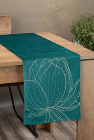 Dekorstudio Elegantný zamatový behúň na stôl BLINK 12 tmavotyrkysový Rozmer behúňa (šírka x dĺžka): 35x220cm