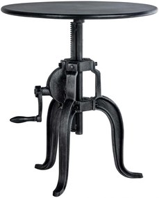 Kovový barový stôl Marcos v industriálnom štýle - v46-66 x Ø50 cm - Strieborná antik