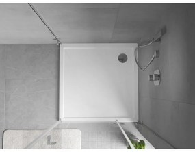 Mexen Flow Slim, štvorcová sprchová vanička 70 x 70 cm, biela lesklá, 46S107070