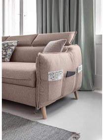 Béžová rozkladacia rohová pohovka (ľavý roh) Sweet Harmony – Miuform