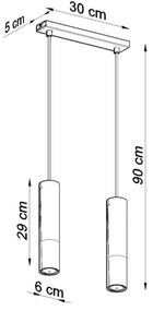 Sollux SL.0953 - Luster na lanku LOOPEZ 2xGU10/10W/230V čierna/zlatá