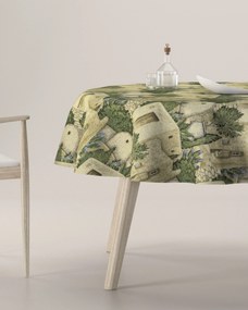 Obrus okrúhly farba produktu béžová látka zapletaná, vzorované