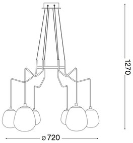 Ideal Lux - LED Luster na lanku KAROUSEL 6xG9/3W/230V pr. 72 cm mosadz