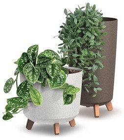 Plastový kvetináč na nožičkách DGTL200E 19,5 cm - terakota