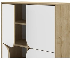 Skrinka v dekore duba v bielo-prírodnej farbe 90x120 cm Nola – Marckeric