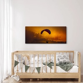 Obraz parašutistu v západe slnka (120x50 cm)