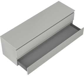 Mexen Rivel, kúpeľňová skrinka 160 cm s pracovnou doskou, 2 zásuvky, drážkovaná, matná sivá, 91A20-16047-2-BFFC62