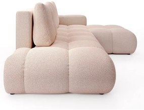 Rozkladacia rohová čalúnená sedacia súprava s úložným priestorom do L ALMADA pravá ružová