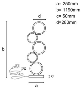 LED Stmievateľná stojacia lampa LED/85W/230V 3000-6500K + diaľkové ovládanie