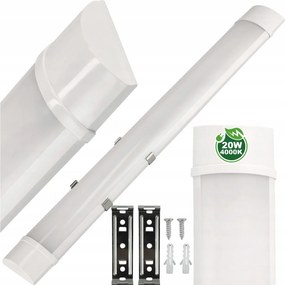 ECOLIGHT LED dielenské svietidlo 60cm - 230V - 20W - IP20 - neutrálna biela