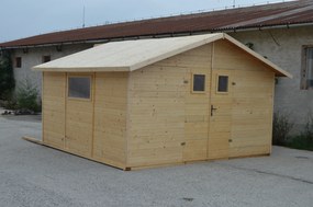 domceknazahradu.sk - Drevený domček SEZAM - Premium, farba natur, (3,95 × 3,95 m), S_SEZAM2