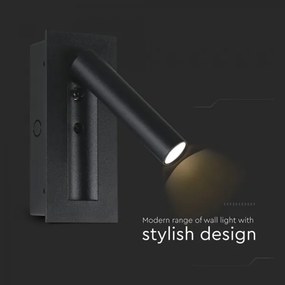 LED nástenné bodové svietidlo LED/2W/230V 3000K čierne