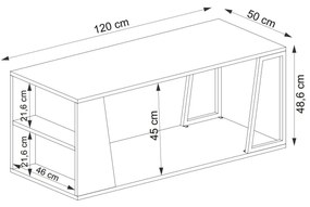 Konferenčný stolík Nidupe 2 (dub zafírový + biela) . Vlastná spoľahlivá doprava až k Vám domov. 1093306