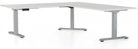 Výškovo nastaviteľný stôl OfficeTech Angle, 180 x 200 cm, šedá podnož