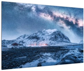 Obraz hôr s hviezdnou oblohou (90x60 cm)