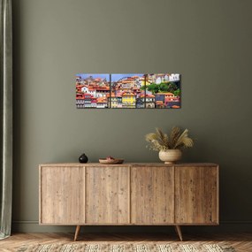 Obraz - Ribeira, Portugalsko (s hodinami) (90x30 cm)