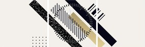 Obraz - Geometrické tvary N⁰5 (s hodinami) (90x30 cm)