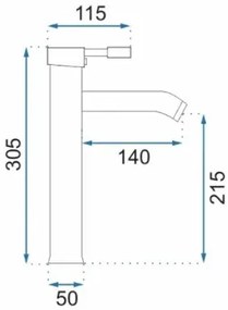 Umývadlová batéria MAXMAX Rea GRAF - vysoká - čierna