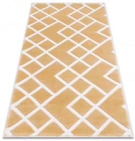 Koberec AKRYL VALS 3232 Geometricky 3D žltý / slonia kosť