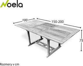 Noela Drevený rozkladací stôl Bali