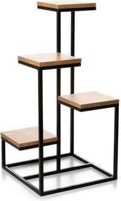 STOJAN NA KVETINÁČ KASKADA 79X40X40 CM ČIERNA/HNEDÁ