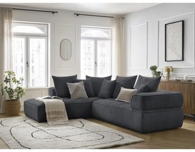 Tmavosivá ženilková rohová pohovka (ľavý roh/do L) Whesley – Bobochic Paris