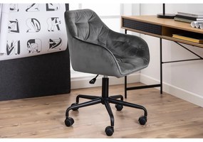 Sivá kancelárska stolička so zamatovým povrchom Actona Brooke