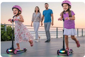 Ricokids Glowi LED balančná Kolobežka pre deti - čierno-ružová
