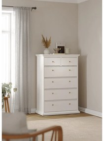 Biela vysoká komoda 96x140 cm Paris – Tvilum