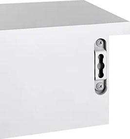 Plávajúca nástenná polica s 3 zásuvkami, 80 x 15 x 10 cm, biela